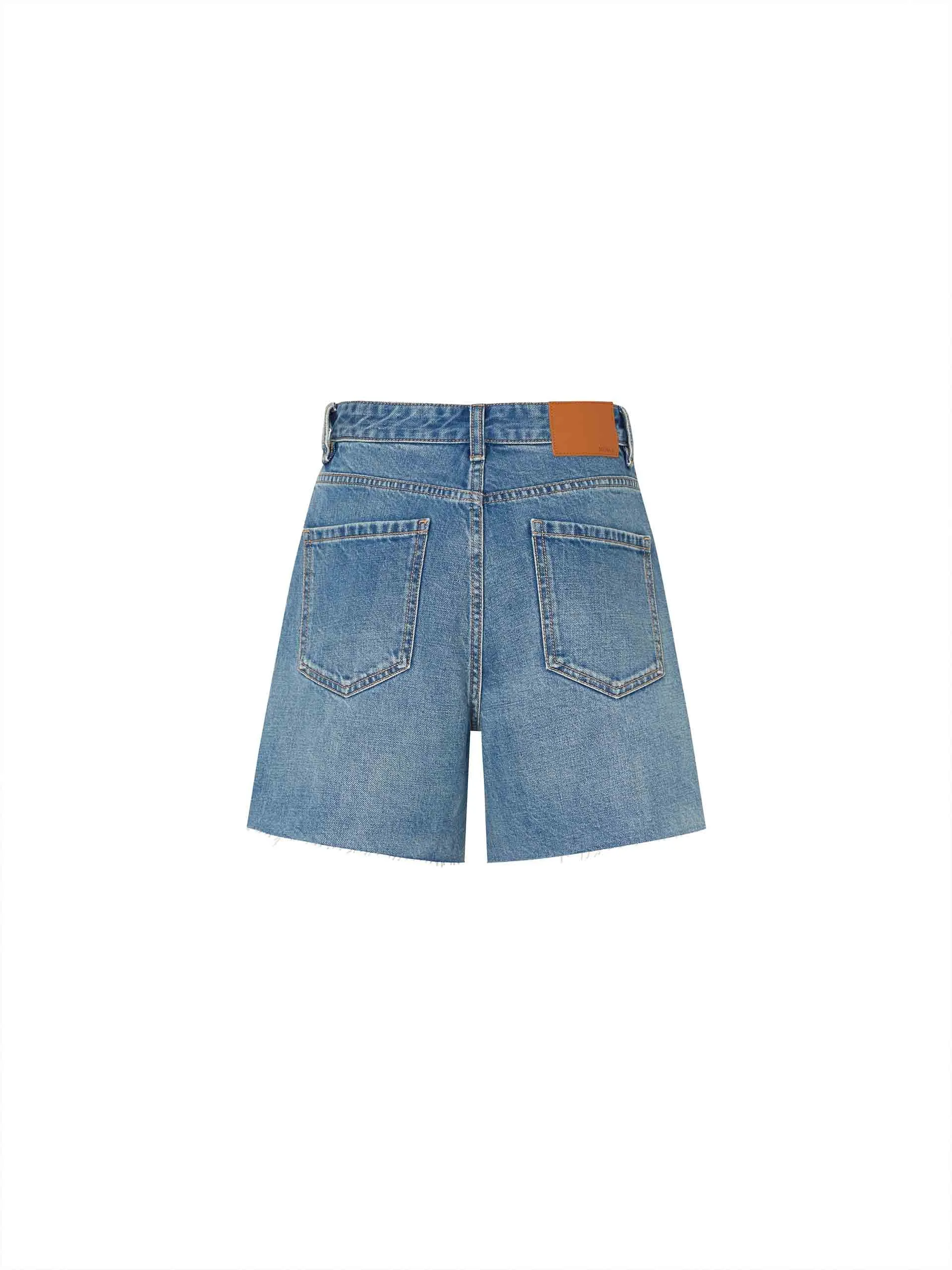 Raw Details Denim Shorts