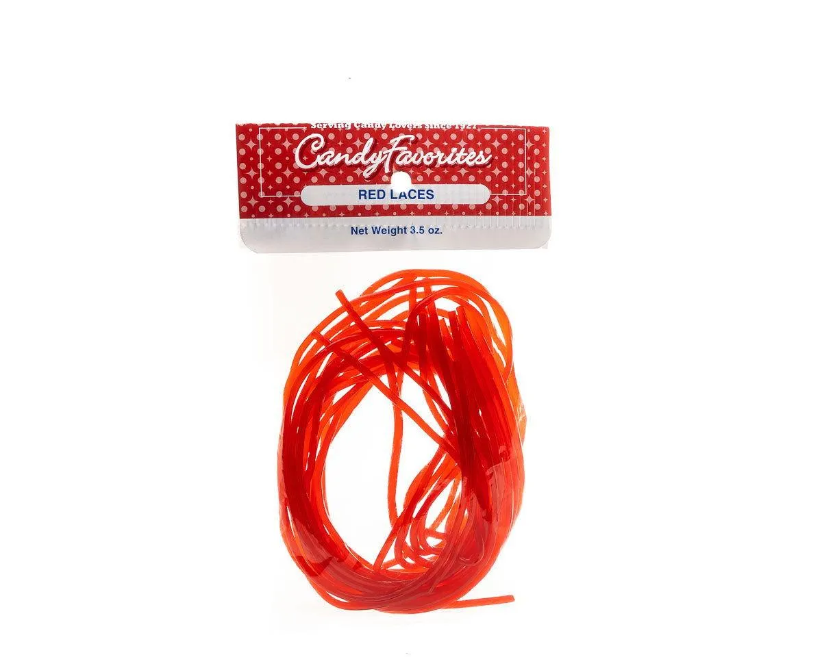 Red Strawberry Licorice Laces 3 Ounce Peg Bags