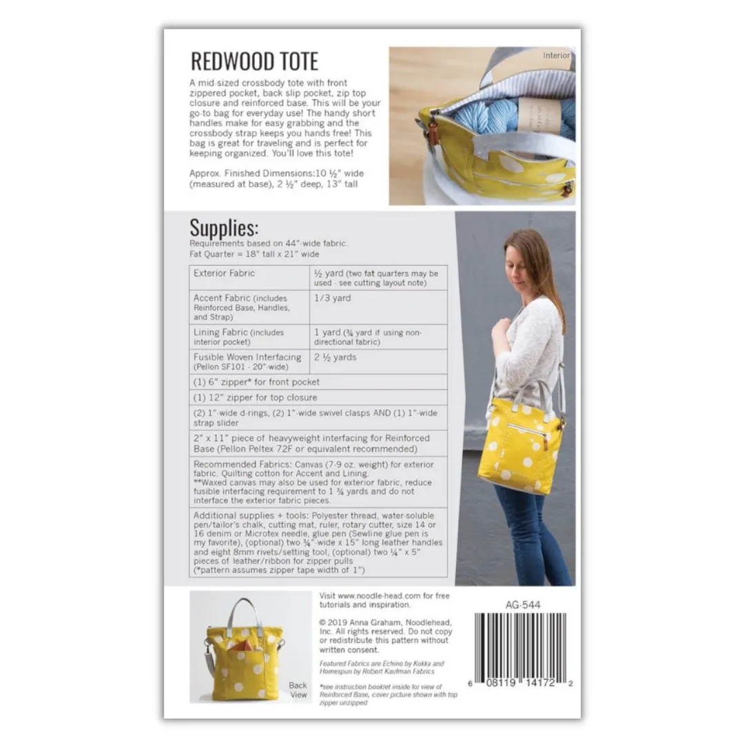 Redwood Tote Pattern by Noodlehead