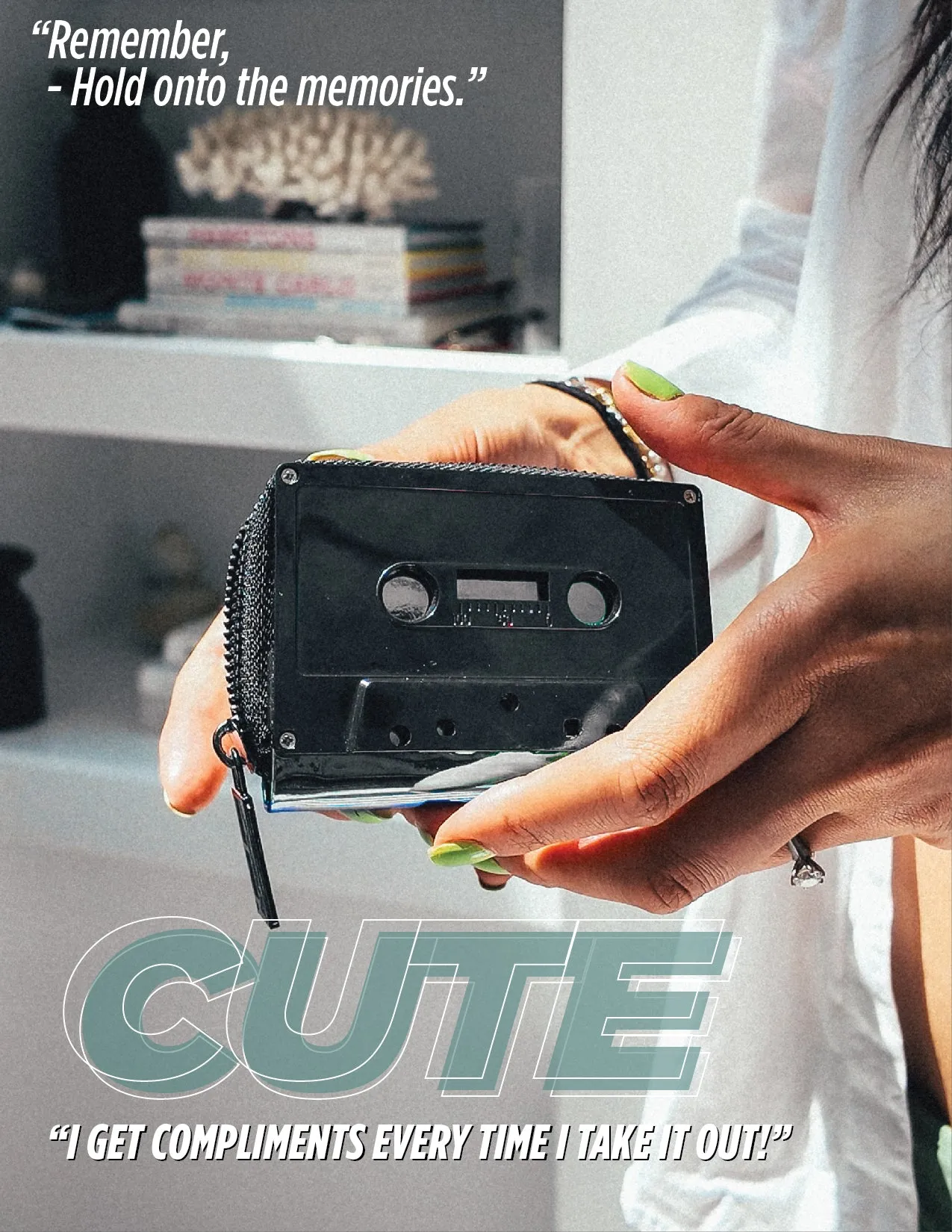 Retro Cassette Wallet | Black Mattte