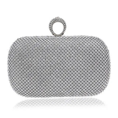 SEKUSA Clutch Diamond-Studded  With Chain Shoulder Handbags Wallets For Wedding Evening Bag