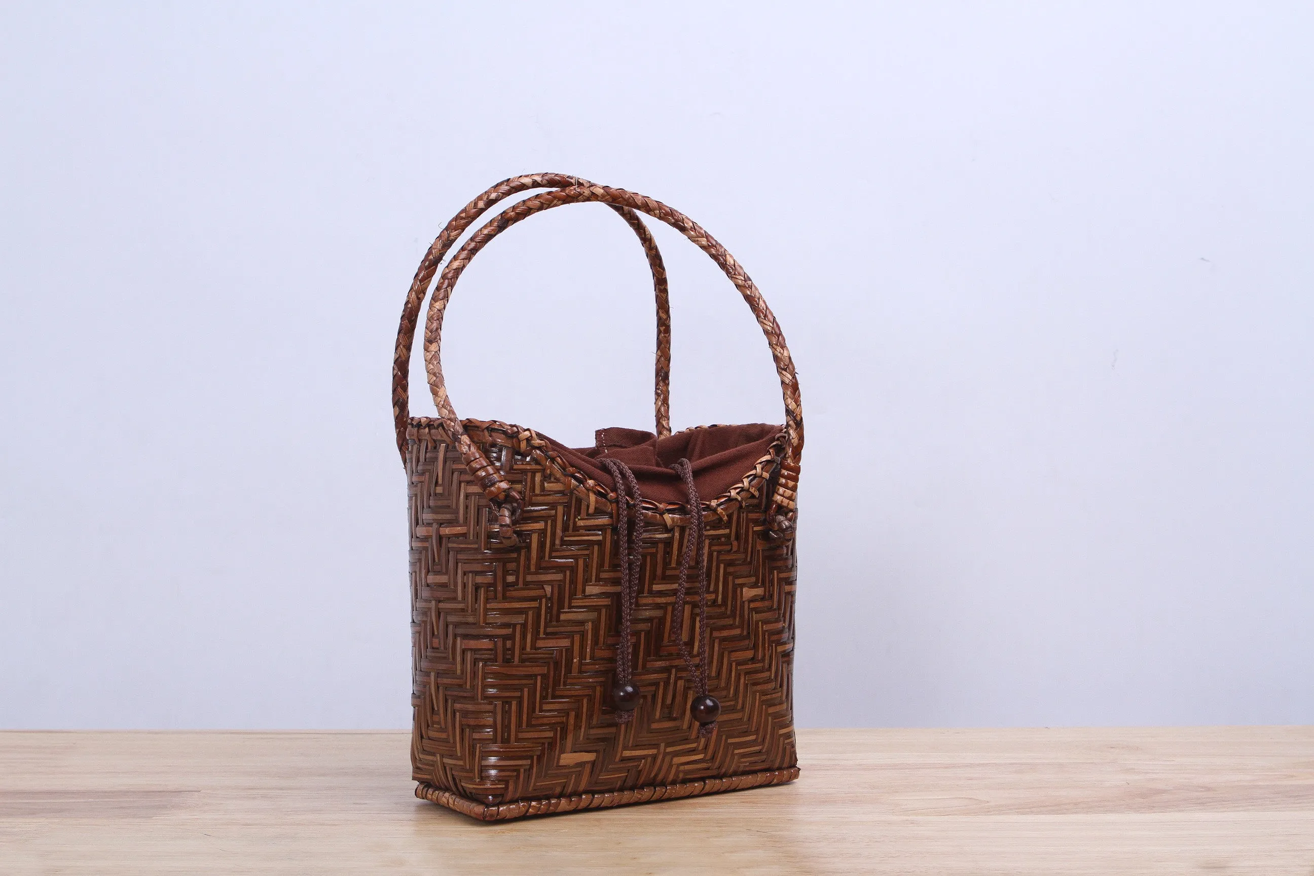 Shappybag - Hibiscus Bamboo wicker handbag