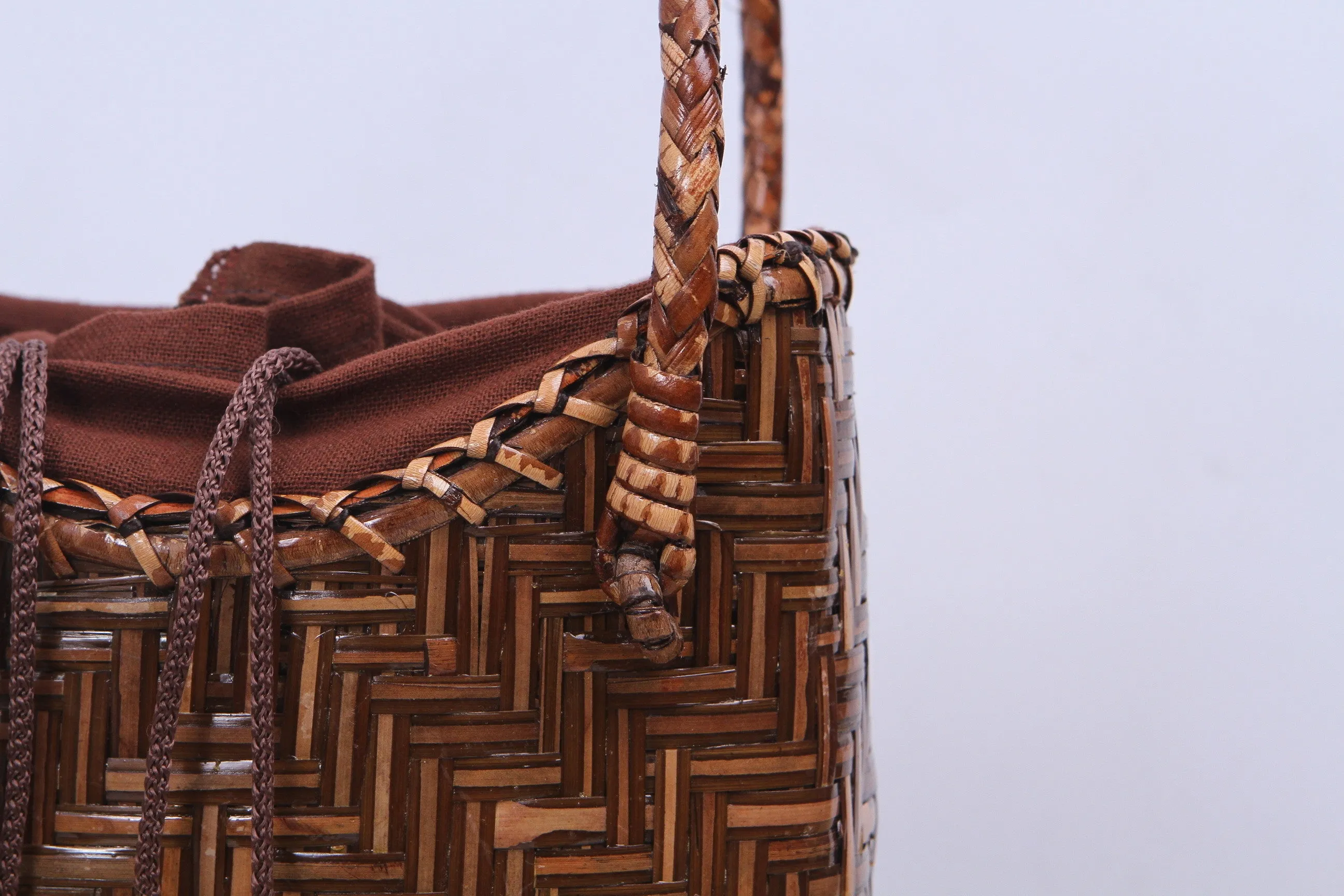 Shappybag - Hibiscus Bamboo wicker handbag