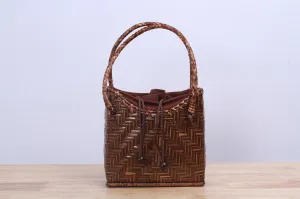 Shappybag - Hibiscus Bamboo wicker handbag