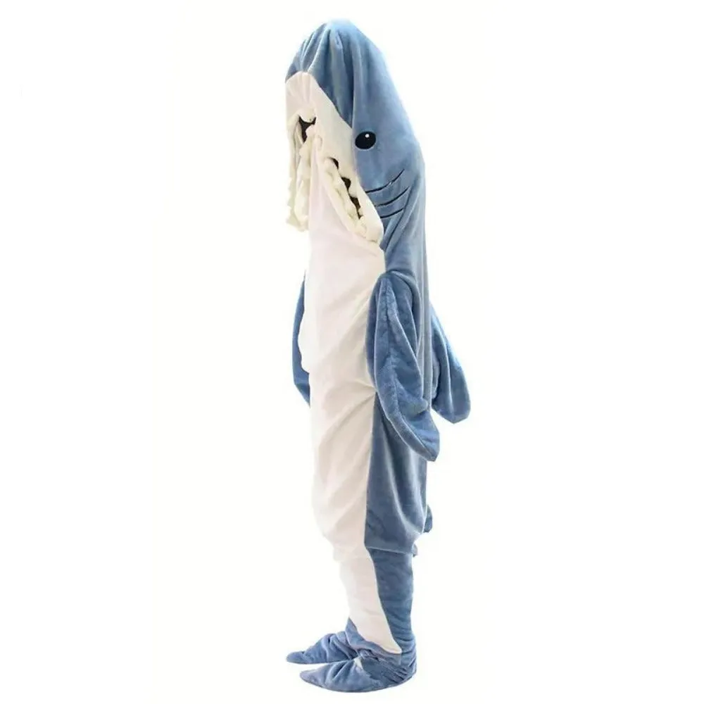 Shark Fleece Hooded Blanket (Size M-2XL)