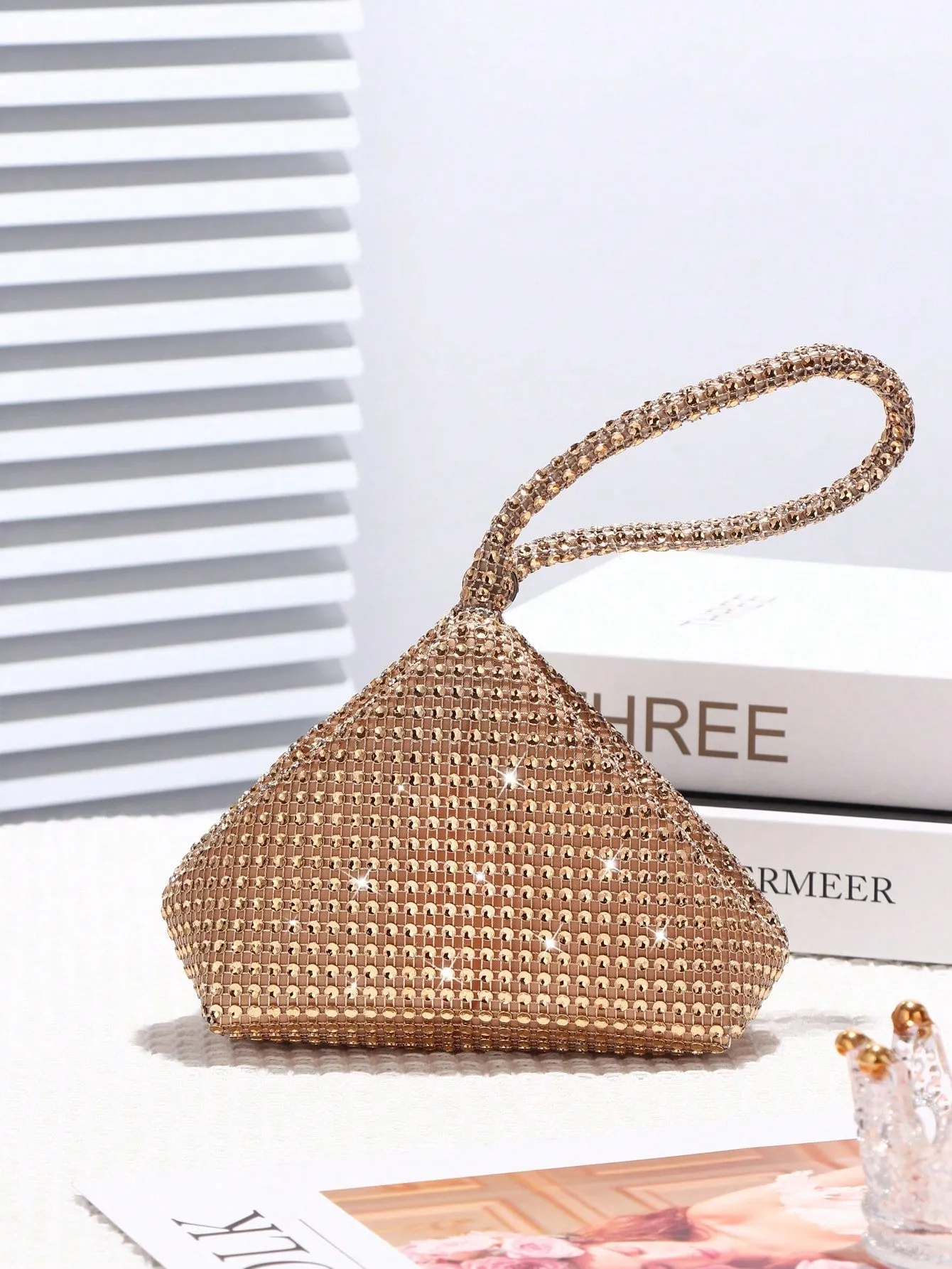 SHEIN Women's Mini Diamond Sparkling Clutch Bag, Perfect For Wedding, Party, Dance, Birthday, Gift, Makeup Bag