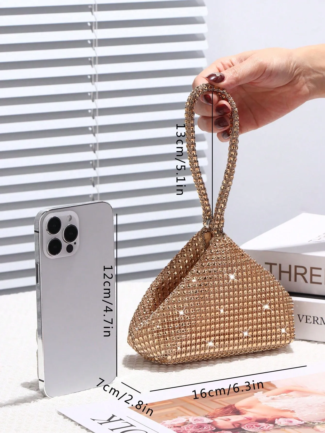 SHEIN Women's Mini Diamond Sparkling Clutch Bag, Perfect For Wedding, Party, Dance, Birthday, Gift, Makeup Bag