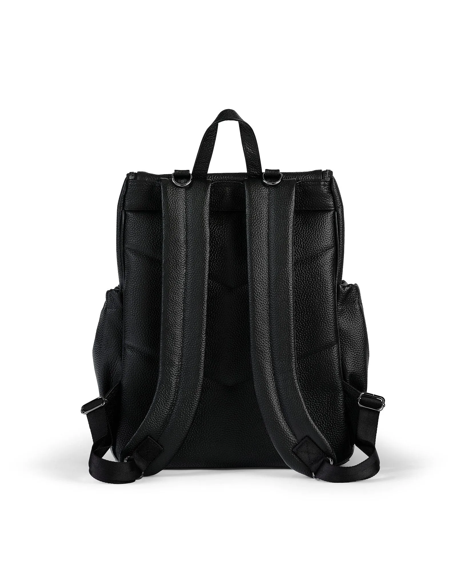 Signature Nappy Backpack - Jet Black Genuine Leather