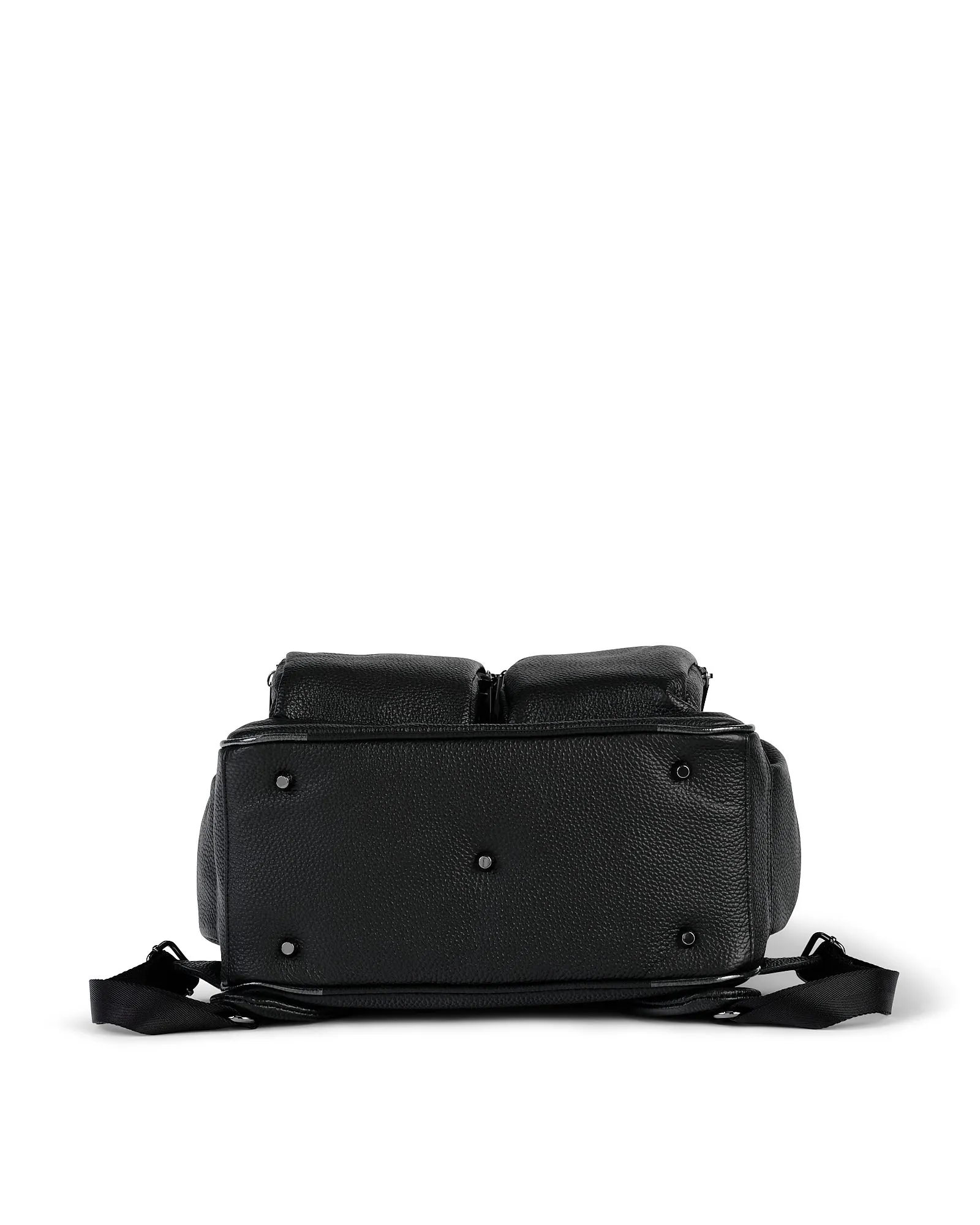 Signature Nappy Backpack - Jet Black Genuine Leather