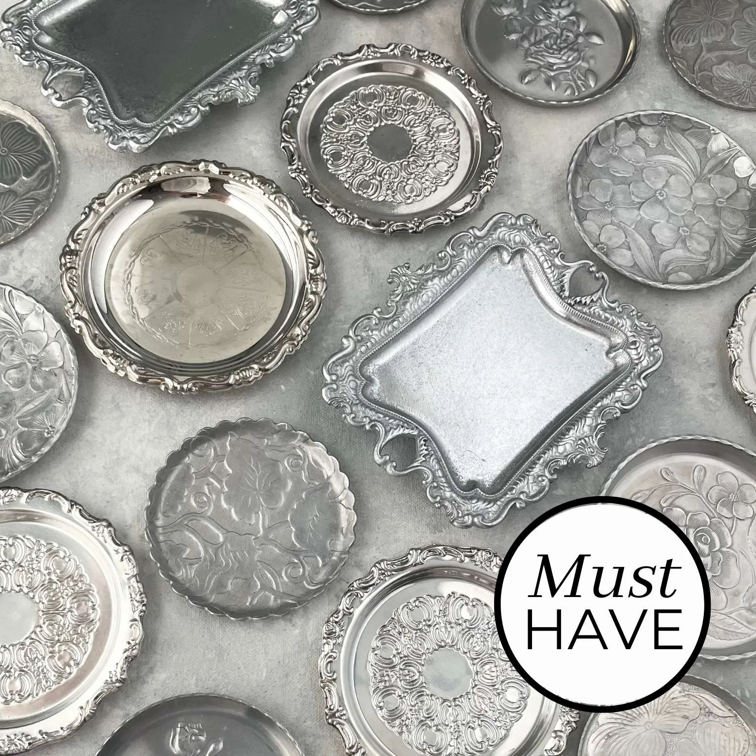 Silver Vintage Ring Dishes for Flat Lays