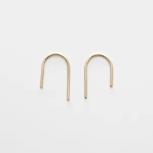 Small Arc Earrings - Asymmetrical U Arch Threader Minimalist Everyday Earrings - CG435E. Starts at