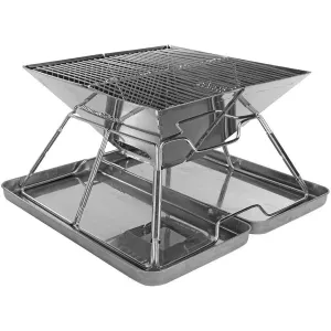 Stainless Steel Charcoal Grill - With Stainless Steel travel kit