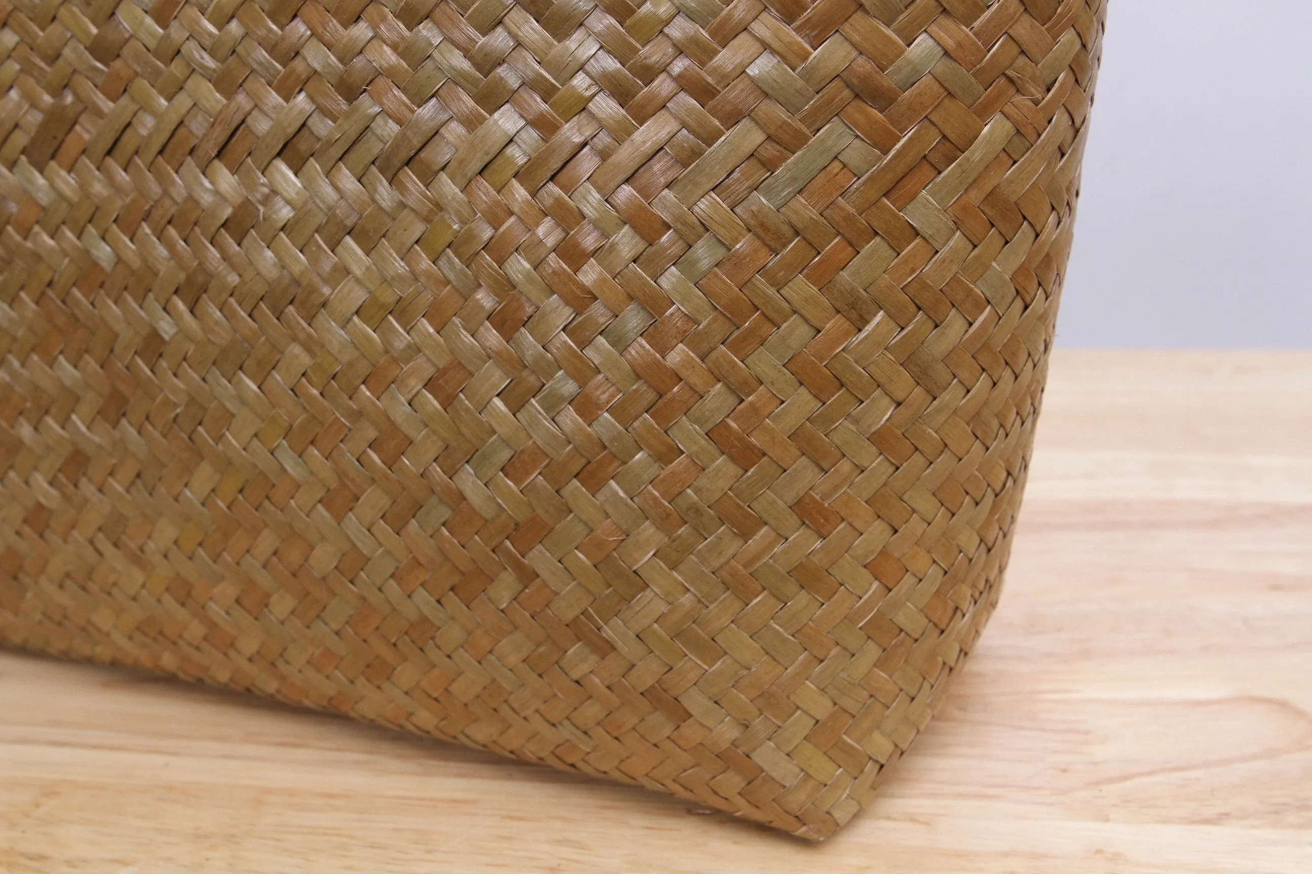 Tall Square Wicker Tote bag (Natural)