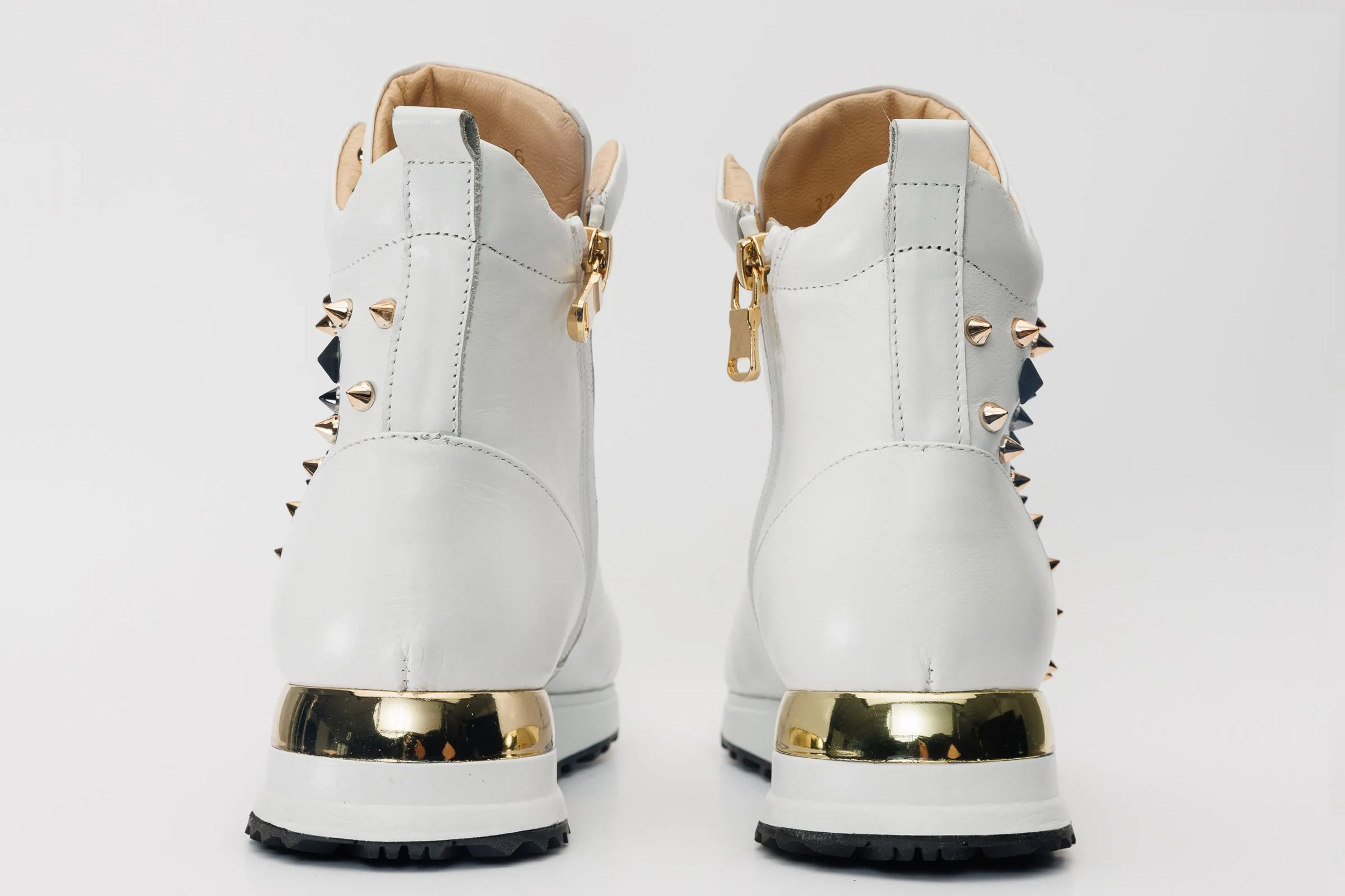 The Infanta High-Top White Spike Leather Women Sneaker Limited Edition