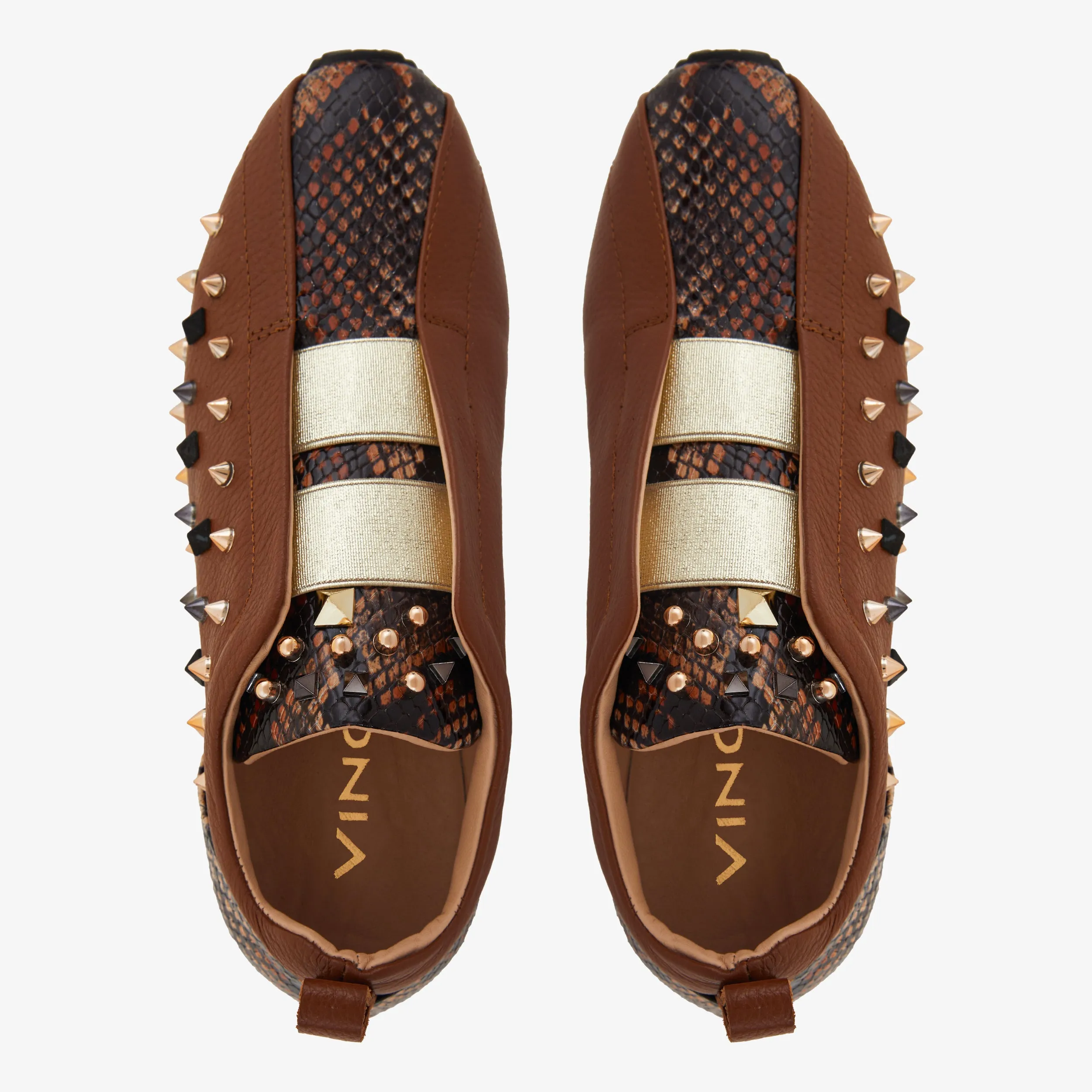 The Infanta Tan  Spike Leather Women Sneaker Limited Edition