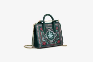 The Strathberry Nano Tote - Bandana Print Bottle Green