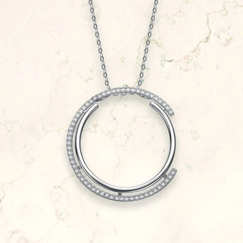 Triomphe Circle CZ Pendant Necklace