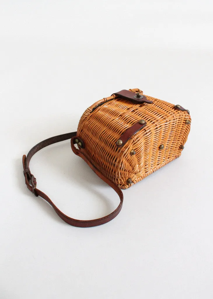 Vintage 1960s John Romain Wicker Creel Purse