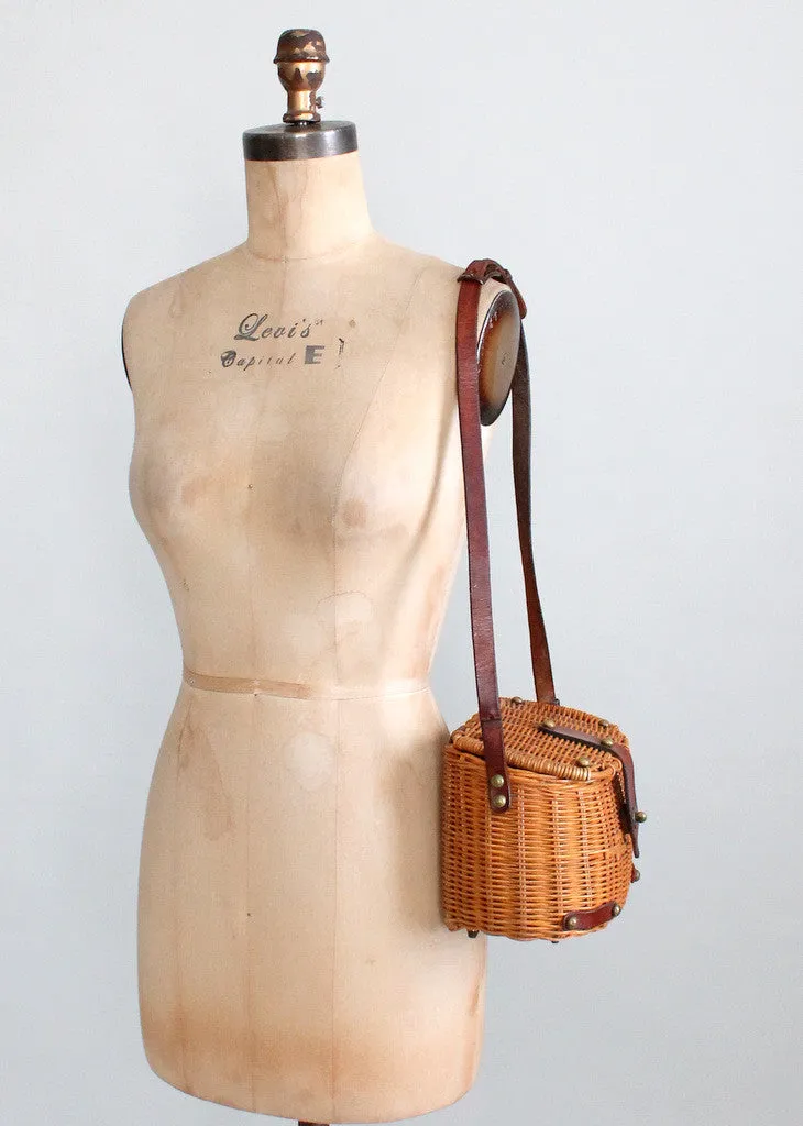 Vintage 1960s John Romain Wicker Creel Purse