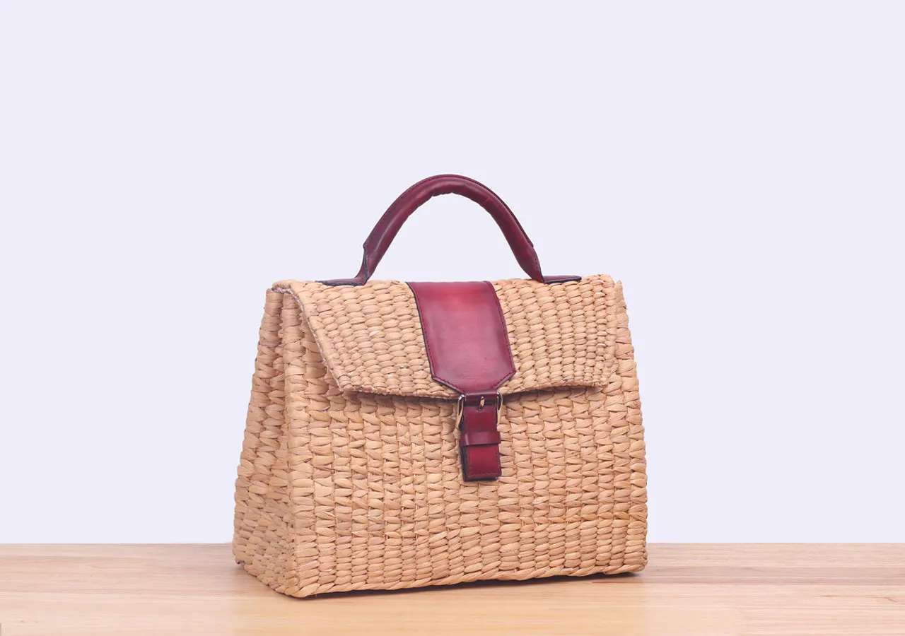 VIPHA WICKER BAG (Burgundy)