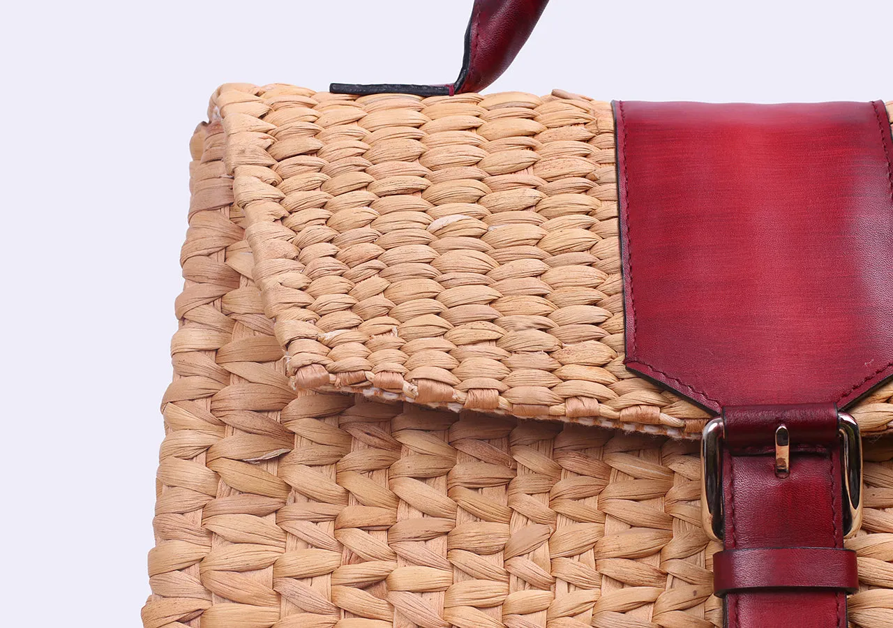 VIPHA WICKER BAG (Burgundy)