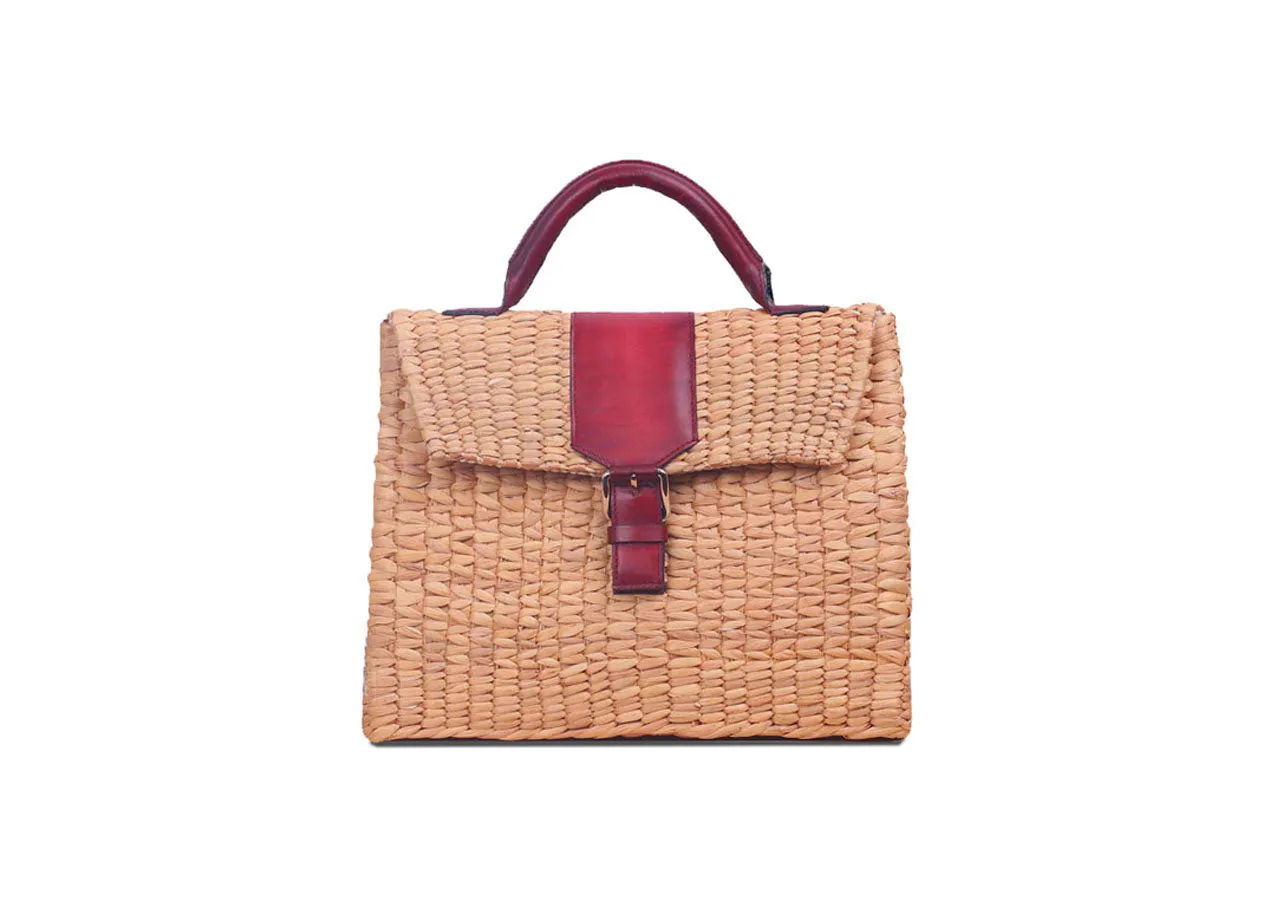 VIPHA WICKER BAG (Burgundy)