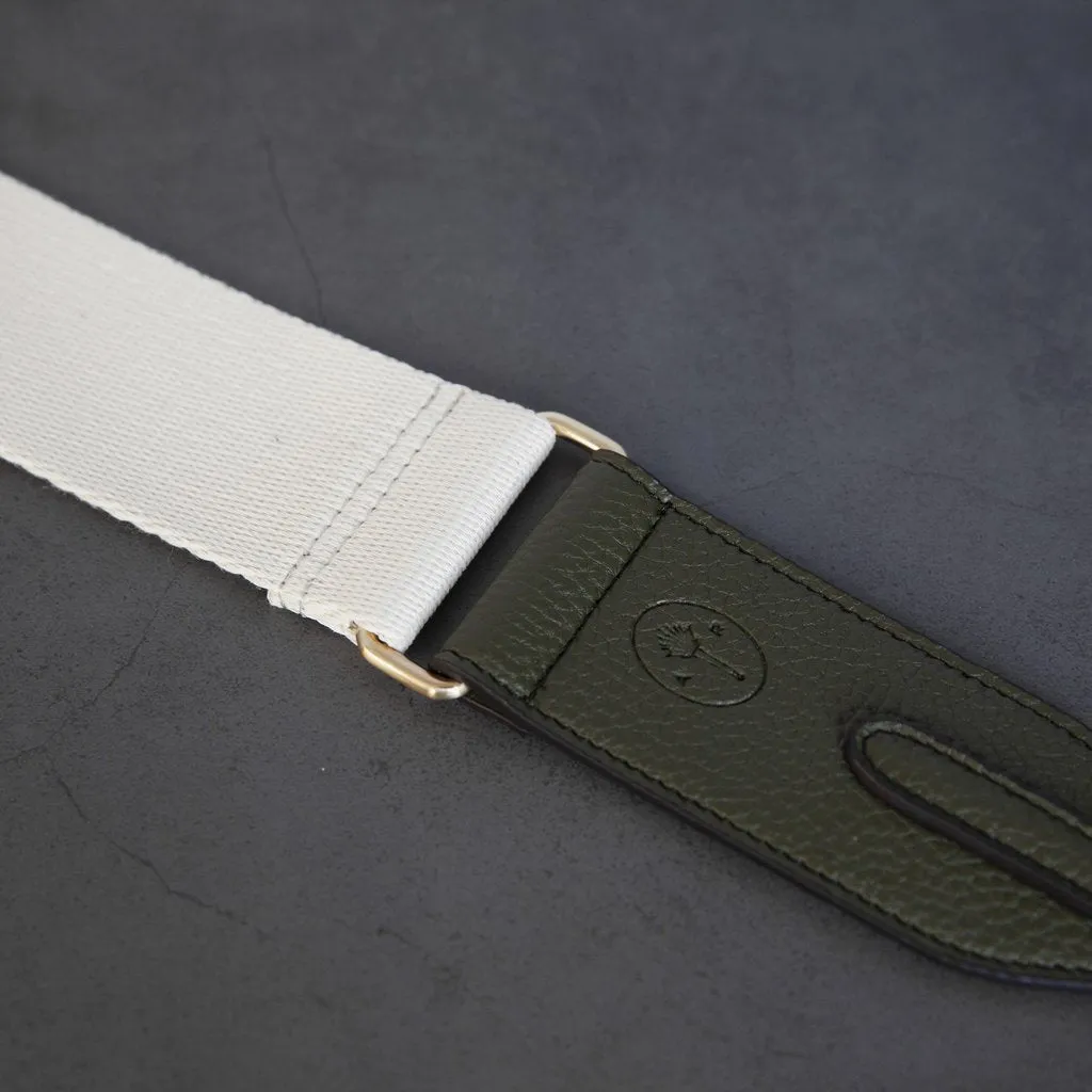 Webbing Bag Strap in Ivory/Deep Olive