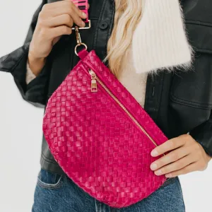 Westlyn Woven Bum Bag in Fuchsia