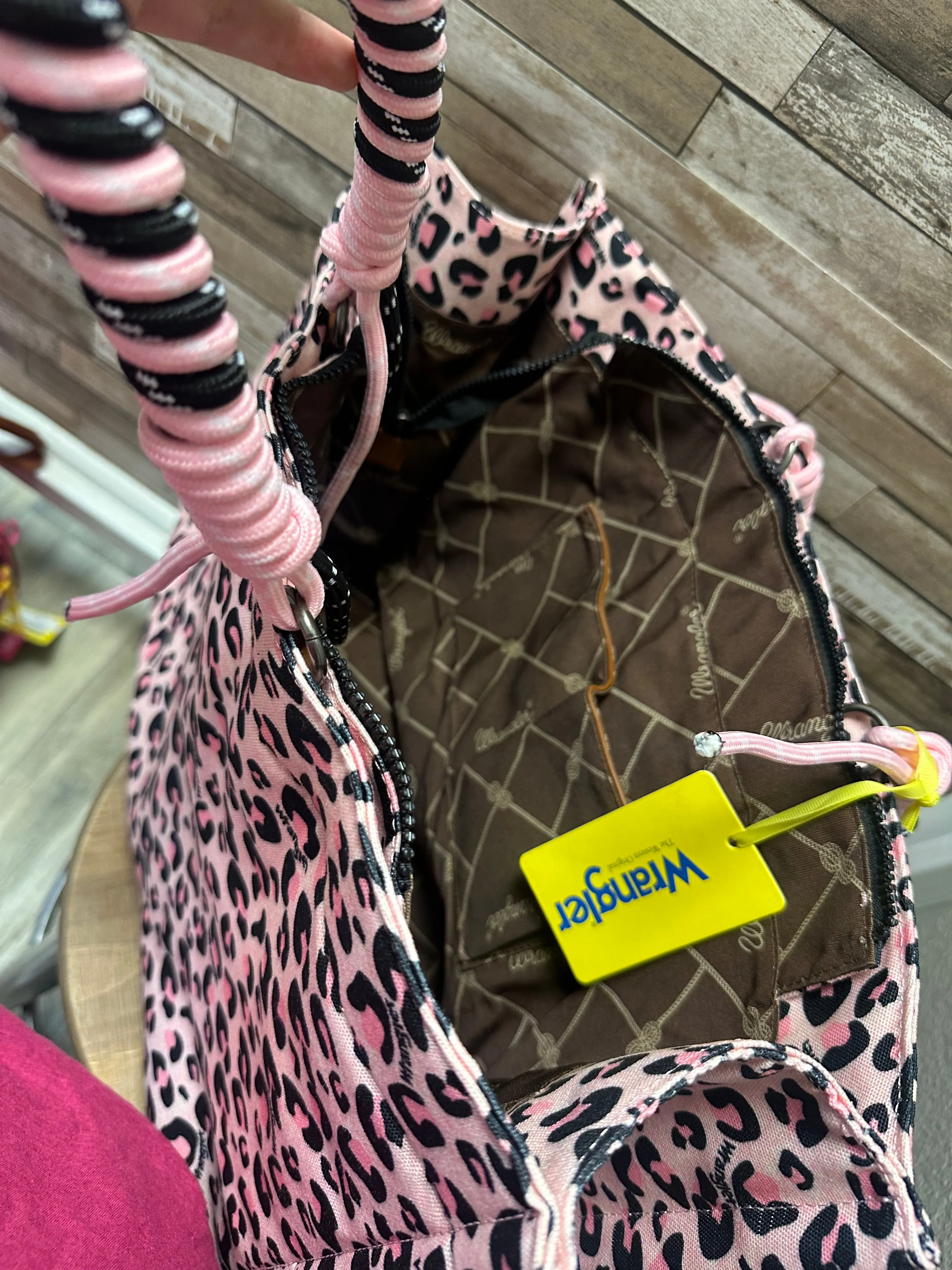 Wrangler Pink Leopard Print Tote Bag